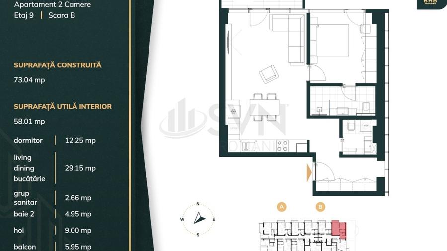 REA1024817 Apartament 2 Camere I vedere la lacul Tei