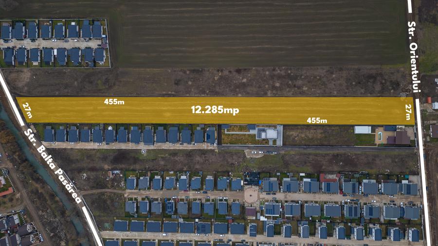 Teren intravilan, 12.200 mp+ toate utilitățile, zonă de case, Tunari