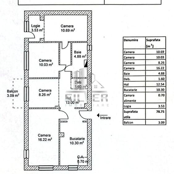 Apartament 4 camere/79mp/Calea Floresti.
