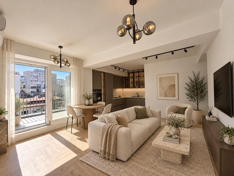 Apartament spectaculos cu 3 camere și terasă panoramică de 41 mp – zona Eminescu