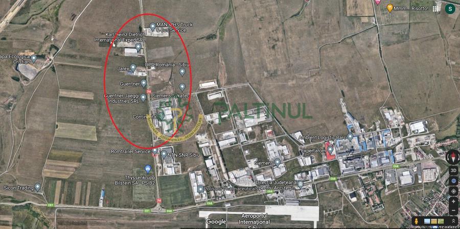 Teren industrial, 7844 mp, PUZ, zona de Vest - Aeroport, Sibiu