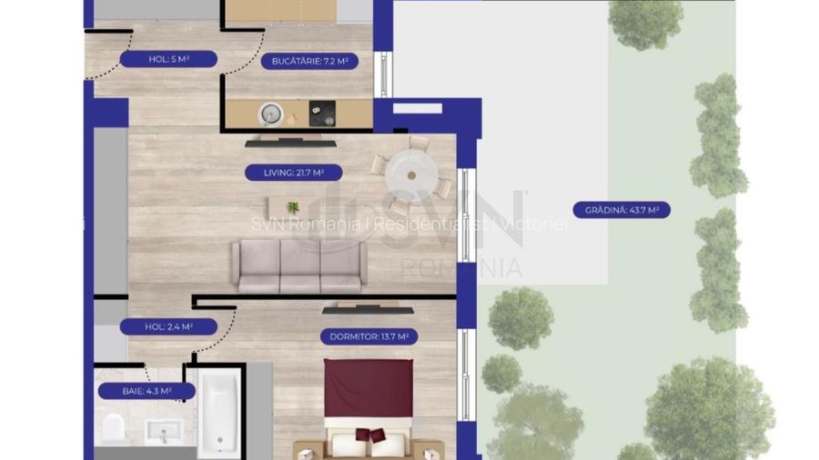 REA1023429 Apartament 2 camere cu gradina Aviatiei Nord - 2