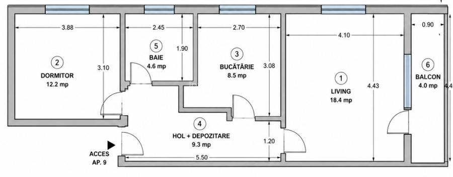 Apartament 2 camere, decomandat, la prima închiriere – Bloc nou, Popas Păcurari - 9