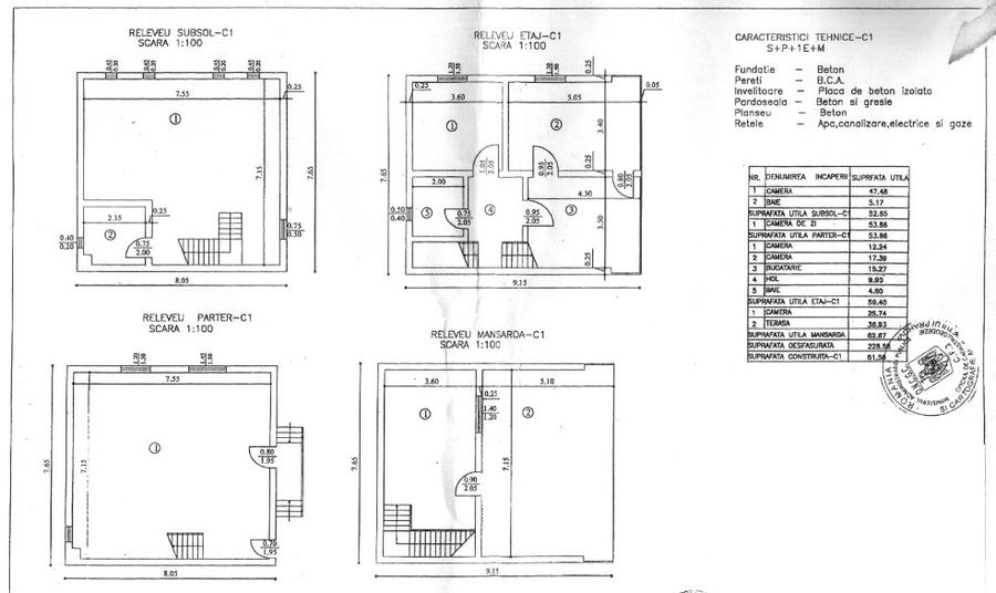 GH.DOJA - Piata Mihai Viteazul - spatiu birouri - D+P+1E+M - 230000 euro