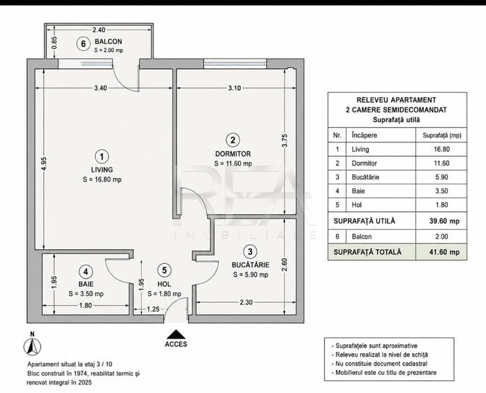 2 camere renovat Berceni | Etaj 3/10 | Bloc reabilitat 2025 | Grand Arena