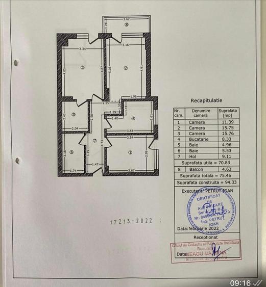 Apartament 3 camere vanzare Damaroaia cu parcare dubla subterana inclusa in pret