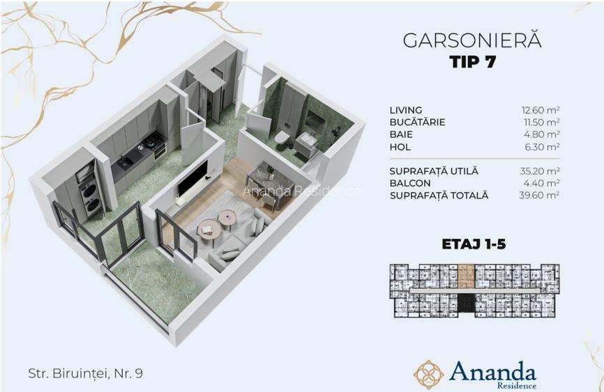 Garsonieră spațioasă| Metrou Berceni| Ananda Residence - 8