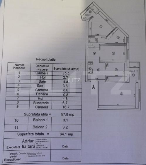 Apartament 3 camere, 58 mp, zona Alexandru cel Bun - 9