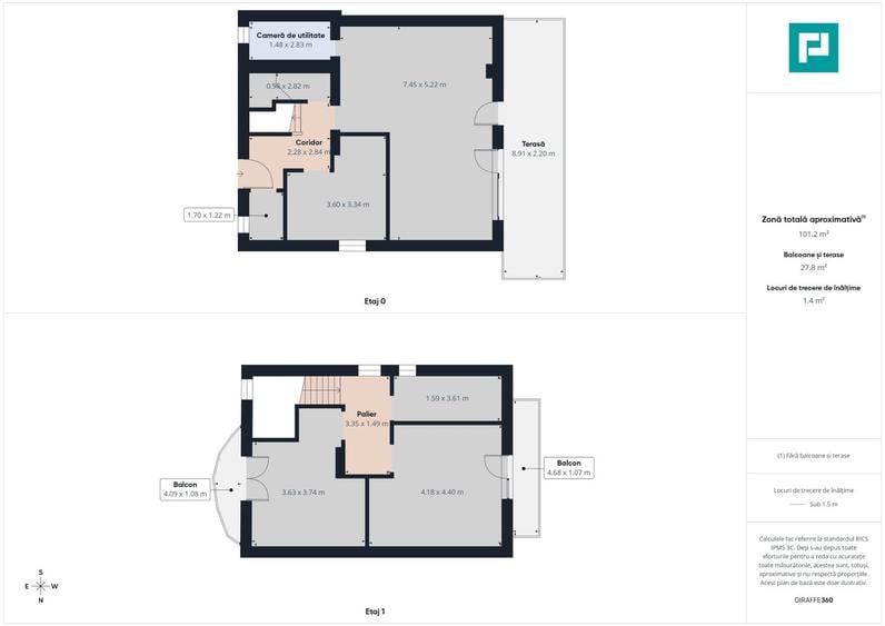Duplex luminos 101 mp utili, teren 350mp în Covaci