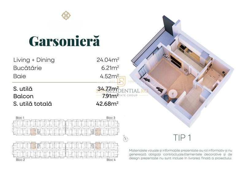 Garsoniera de vanzare cu balcon si acces la metrou Berceni - 1