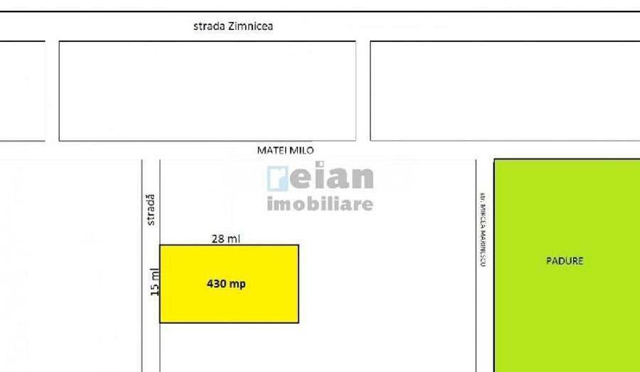 Voluntari - Matei Millo Teren 430 Mp, D-15 Ml, Utilitati, Asfalt