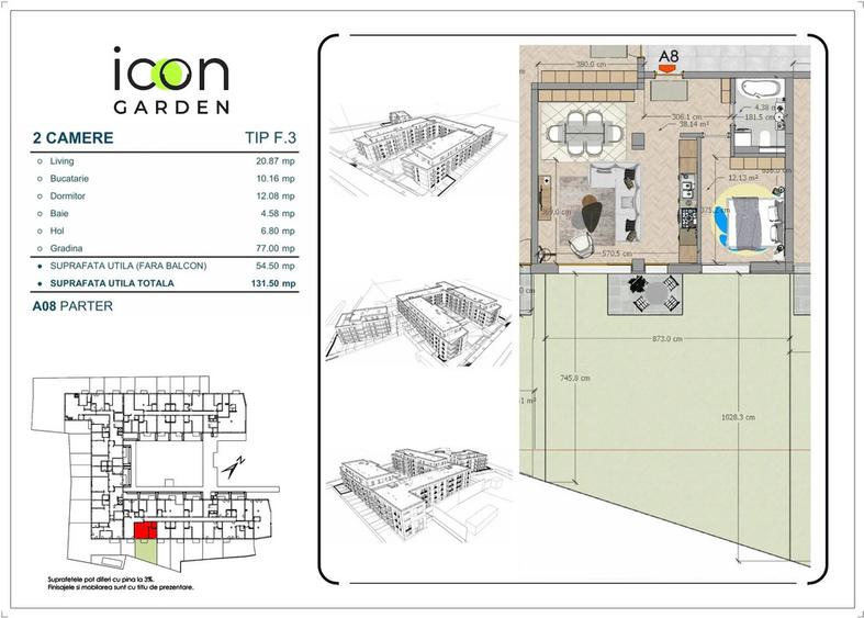 Apartament 2 camere - ICON Garden. Gata de mutare