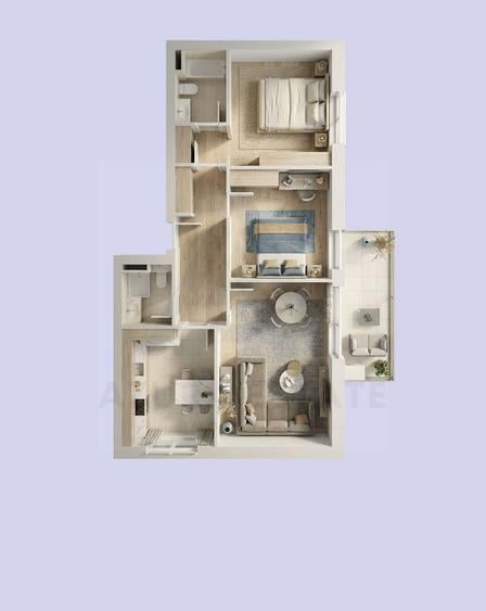 Apartament premium 76 mp utili 3 camere 2 bai etaj 2 Lacul lui Binder