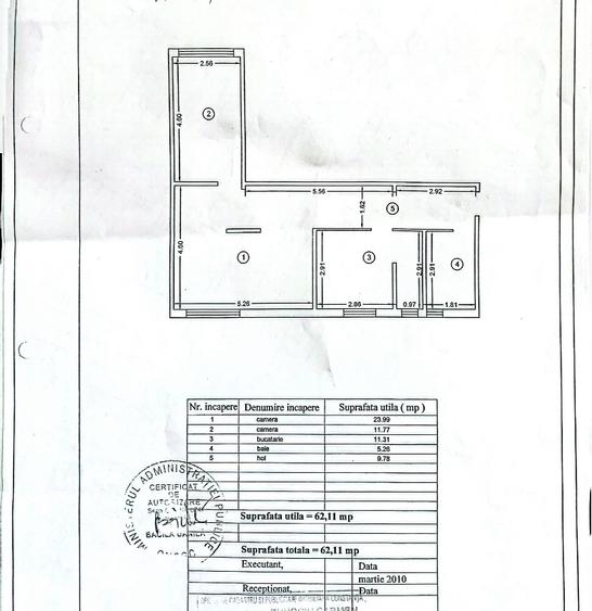 Km 4/5-Posta-Apart 2 cam (mansarda) 62 mp et 5/5 preț 58.000 euro