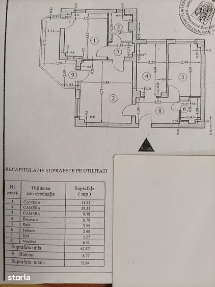Apartament 3 Camere | Arena Nationala | Balcon | 2 Bai | Centrala Proprie |