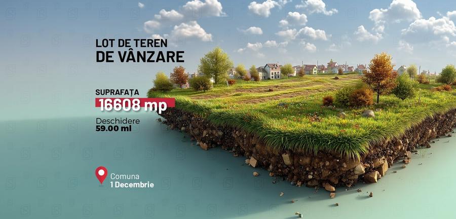 Teren intravilan 1 Decembrie Ilfov – 16.608 mp, langa DN5, acces rapid