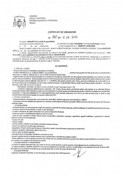 Tomis Nord – Teren 847mp cu dubla deschidere COMISION 0% - 10
