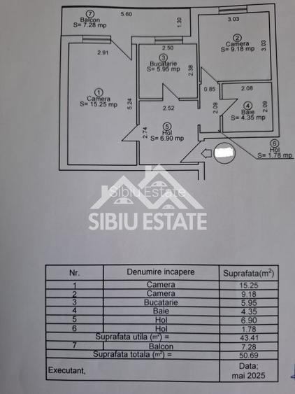 Apartament decomandat cu 2 camere, balcon, etaj 3, recent renovat, -Sibiu - 9