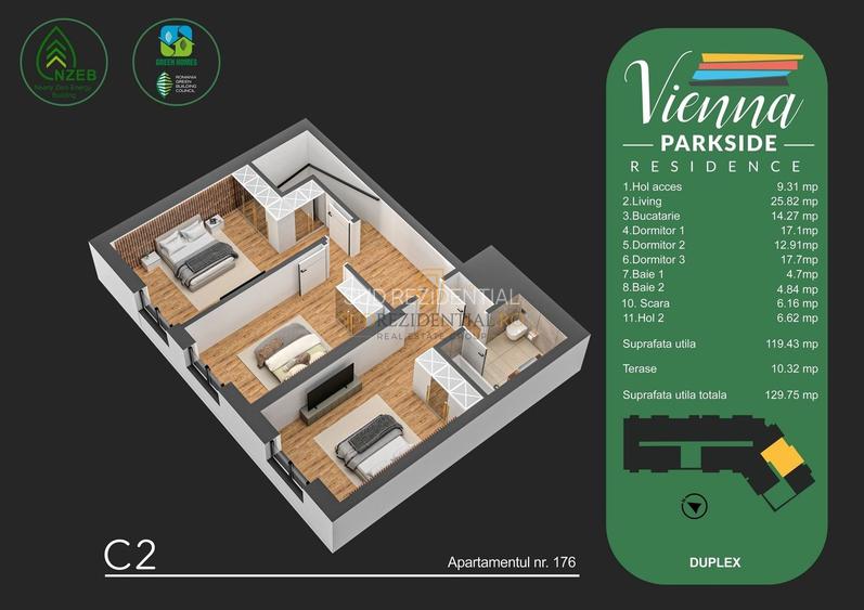 Apartament duplex cu 4 camere de vanzare, finisaje noi, Metalurgiei - 2