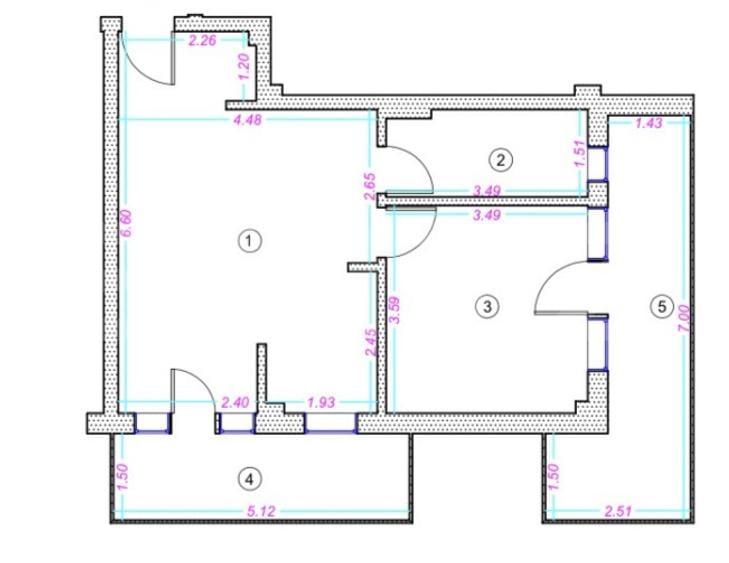 Apartament 2 camere, 44 mp, 2 balcoane, zona Donath