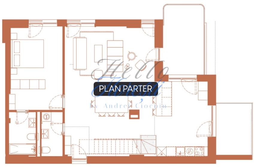 Apartament 5 camere 148.1 mp 2 logii 2 terase in Hexagon