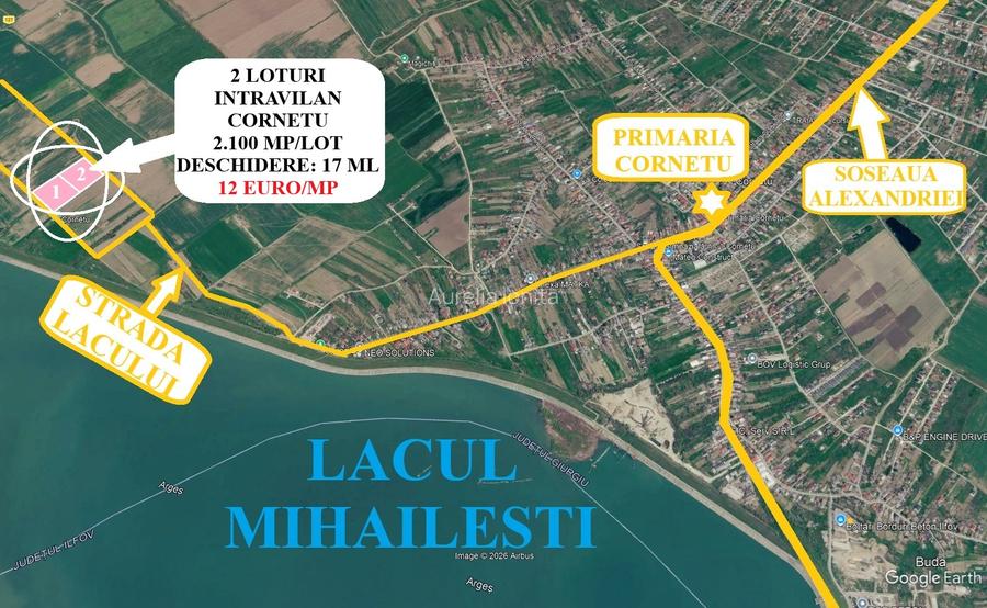 Proprietar – 2.100 mp/lot - Cornetu - Deschidere 17 ml - 2