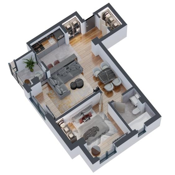 Ap. 2 Camere - Dezvoltator: Comat Towers, 60mp, Păcurari