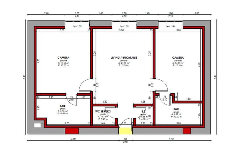 Apartament 3 camere 3 bai pivnita zona Centrala