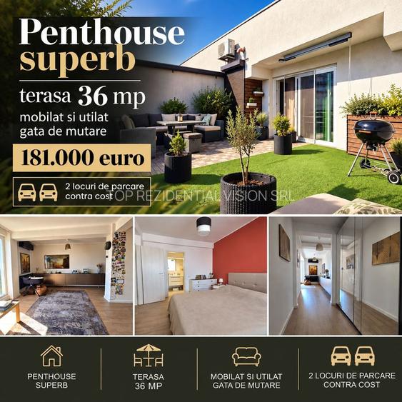APARTAMENT 3 CAMERE CU TERASA_MOBILAT ȘI UTILAT_MUTARE IMEDIATA!