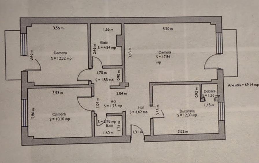 Apartament cu 3 camere decomandat - necesita renovare – Zona Soarelui