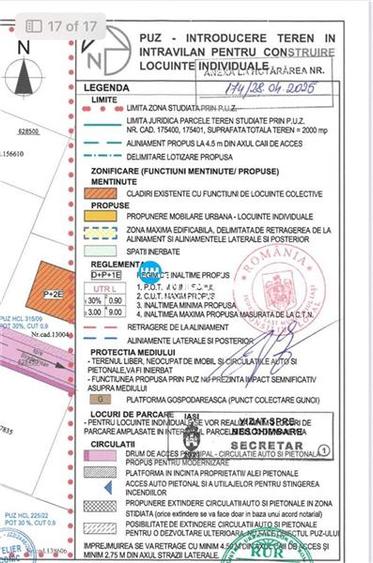 Teren intravilan 1000 mp cu PUZ aprobat – Bucium, str. Fermei