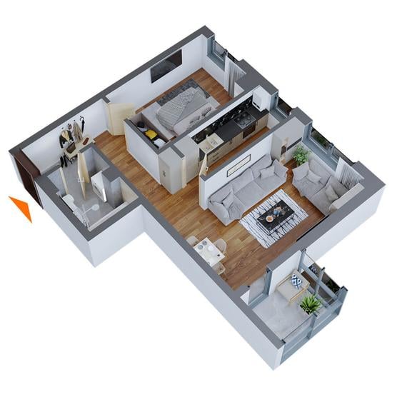 Apartament 2 camere de vanzare Dacia