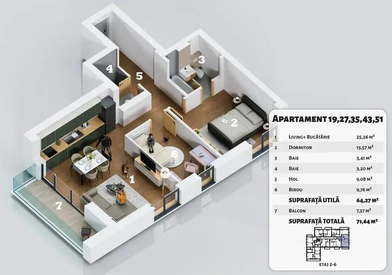 Ilioara 4View Faza 2 Apartament 3 camere