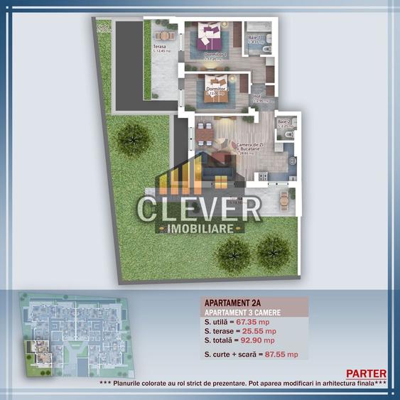 Apartament 3 Camere cu gradina 85 mp - Zona Pallady - Metrou Nicolae Teclu