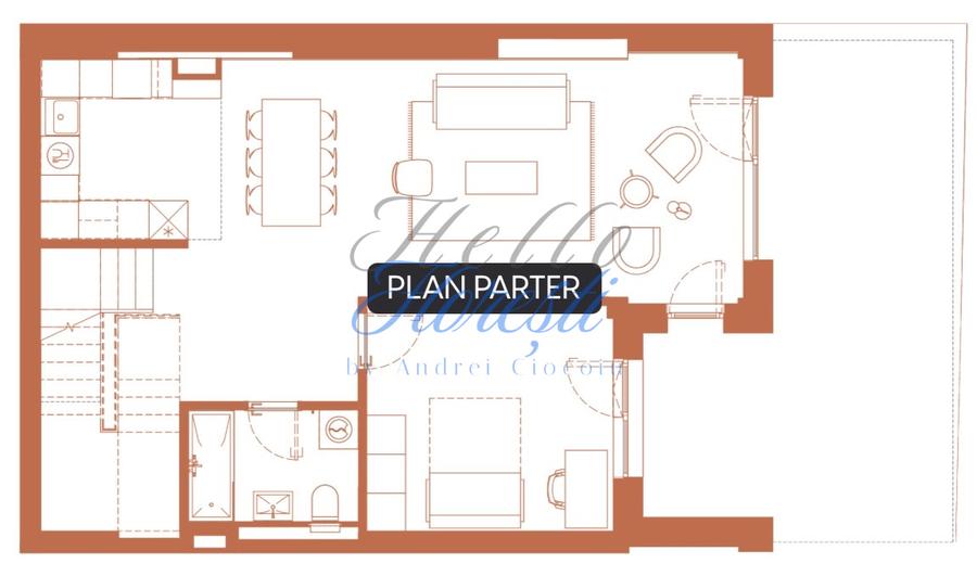 Apartament 4 camere 128.1 mp + gradina 28.1 mp + 8 mp in Hexagon