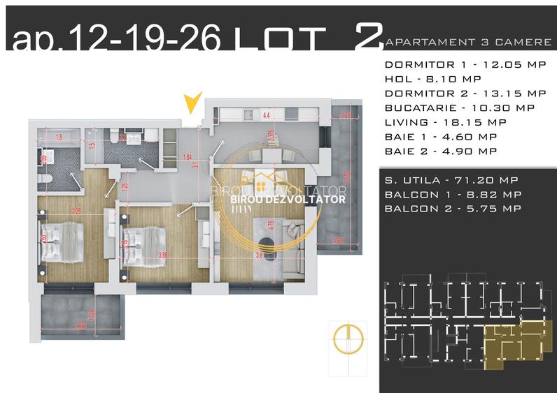 Decomandat Ansamblu modern 2 bai Parcare inclusa Pallady metrou Teclu - 4