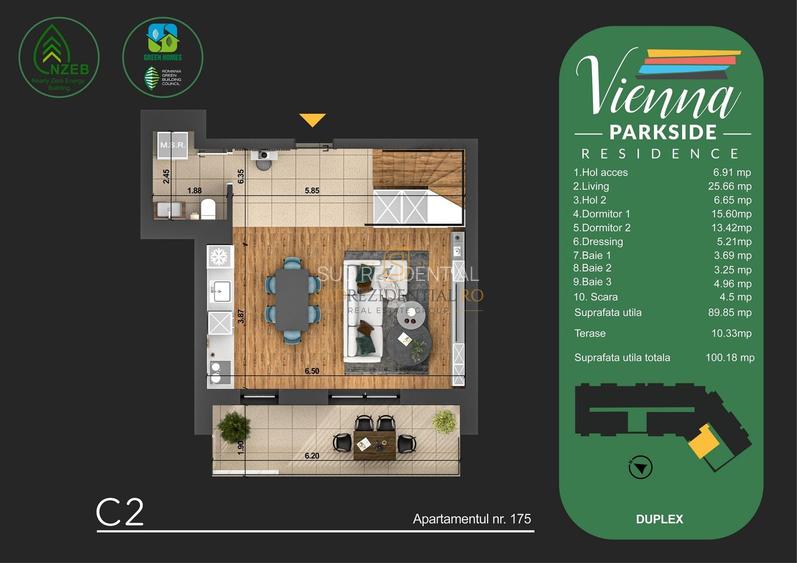 Apartament tip duplex nou, 3 camere si terasa - zona Bd Metalurgiei - 1