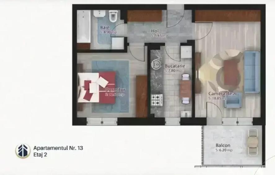 Apartament luminos cu terasă, 2 camere, Obor
