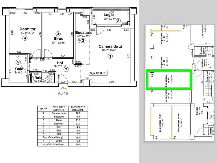 Apartament 3 camere - parcare subterana - zona Centrala