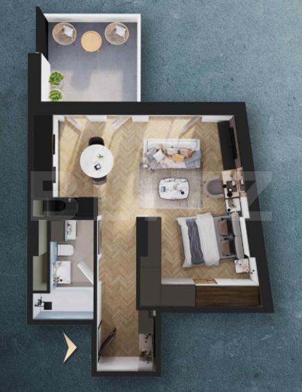 COMISION 0 ! Ap 1 cam, 40.1 mp/ zona RIVUS/Ansamblu rezidential de TOP