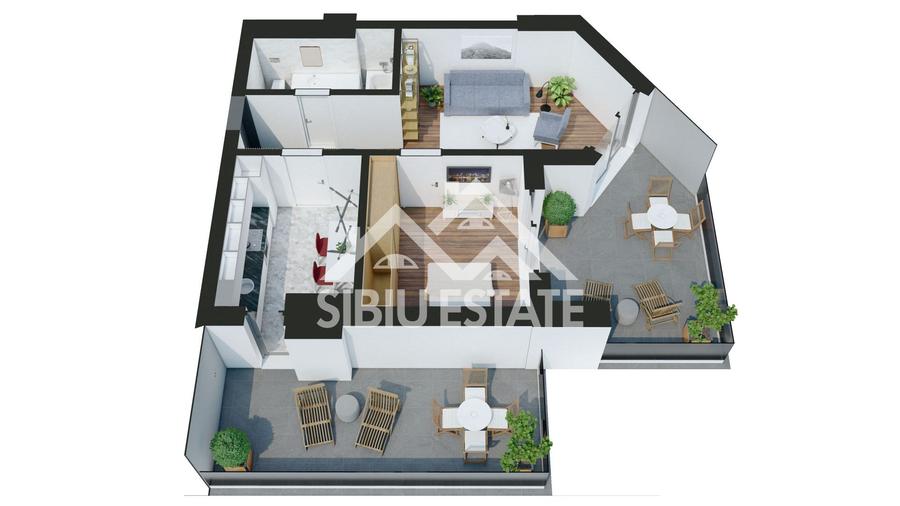 Apartament cu 2 camere-Design avangardist și confort contemporan