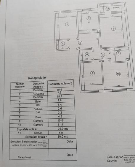 Apartament 4 camere, etaj 3, zona Mircea cel Batran