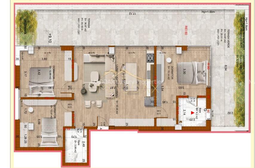 Apartament 4 Camere**TERASA 57 MP**Bloc boutique***NOU// DOMENII - 34