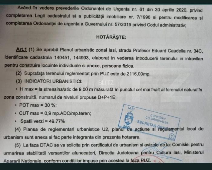 Oportunitate Teren intravilan 2346 mp Iasi langa Parcul Nativa - 6