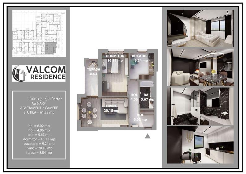 Valcom Residence Bartolomeu, 2 camere, terasa 8.06 mp, Comision 0%