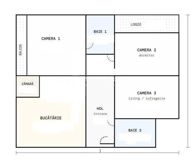 Apartament 3 camere, cart.Marasti, str.Cernei, 2 bai, 2 balcoane, decomandat - 12