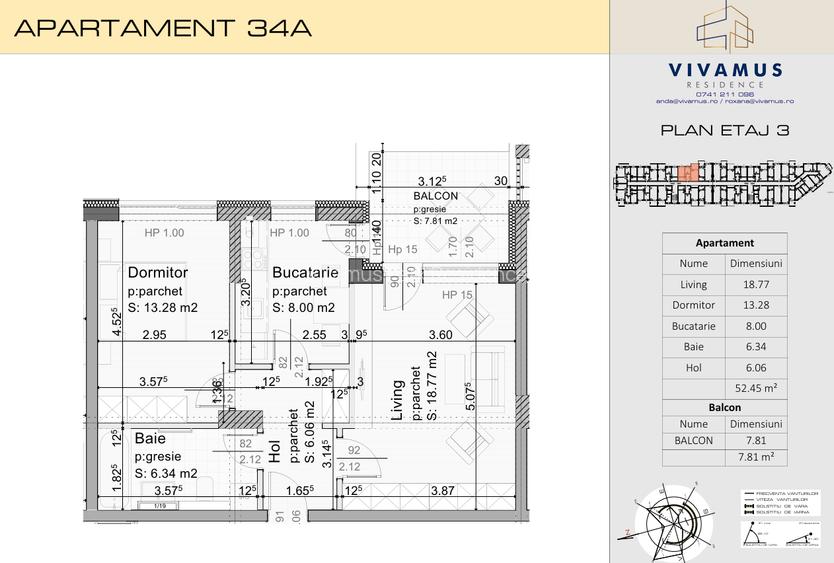 2 camere, 58 mp + min. 6 mp balcon, TVA inclus 21%, mai 2027 - 1