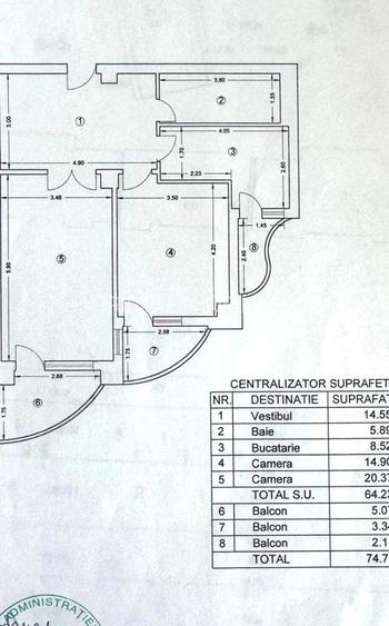 Apartament 2 Camere Unirii, Vedere Panoramică Zepter | Bloc Monolit 1997, 75mp - 2