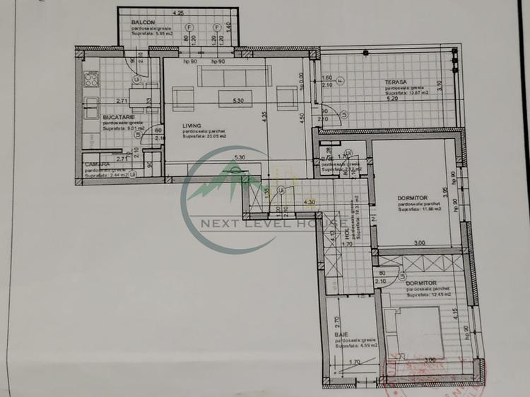 Apartament 3 camere, terasa generoasa