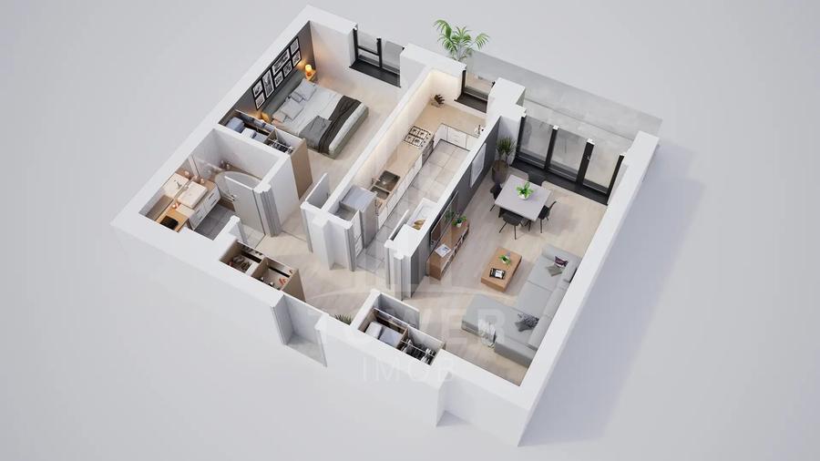 Vanzare apartament cu 2 camere. Rate la dezvoltator pe 7 ani.